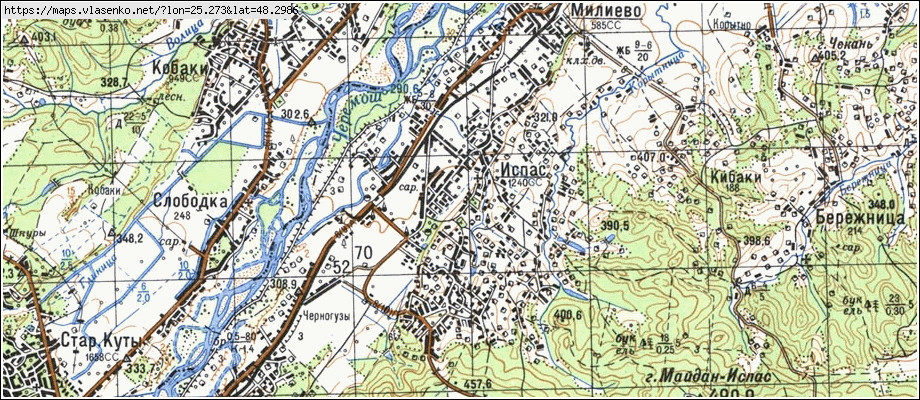 Карта ІСПАС, Чернівецька область, Вижницький район