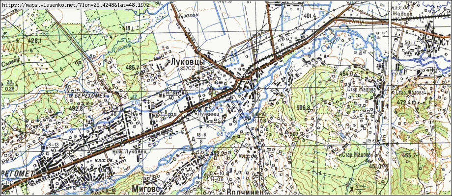 Карта ЛУКІВЦІ, Чернівецька область, Вижницький район
