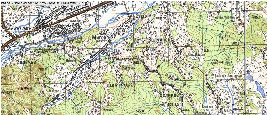 Карта ВЕЛИКЕ, Чернівецька область, Вижницький район