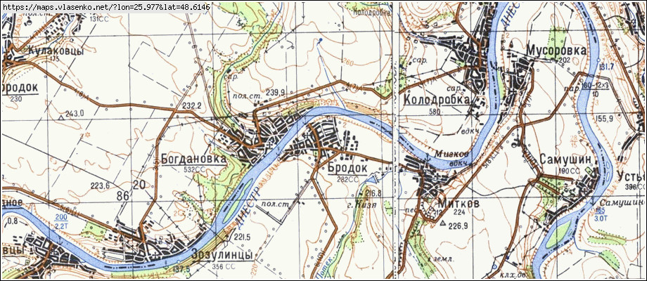 Карта БРІДОК, Чернівецька область, Заставнівський район