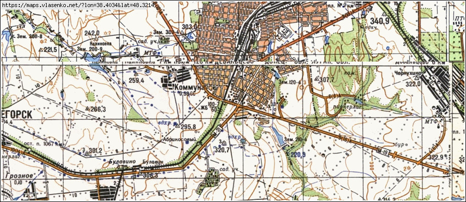 Карта ДЕБАЛЬЦЕВЕ, Донецька область, м Дебальцеве район