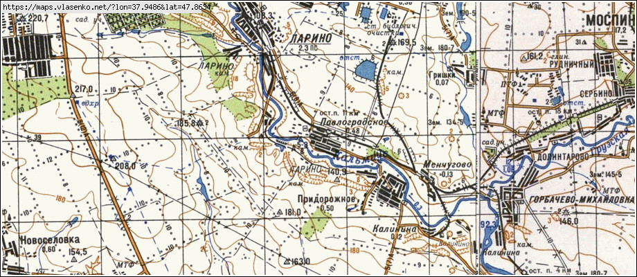 Карта ПАВЛОГРАДСЬКЕ, Донецька область, м Донецьк район