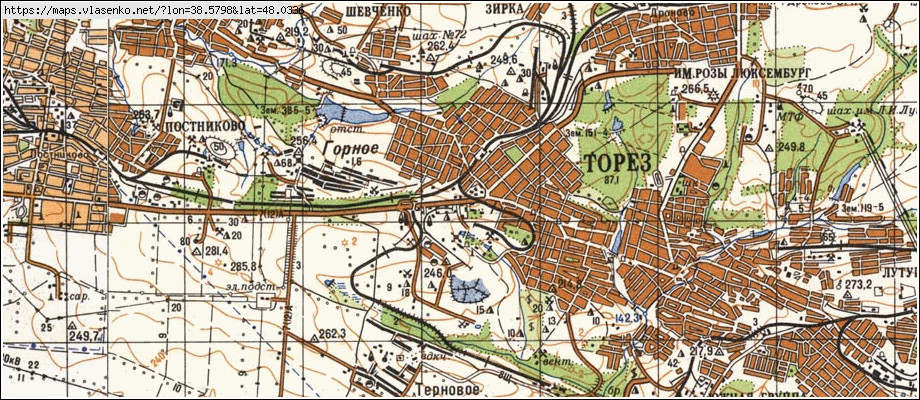 Карта донецкой области торез