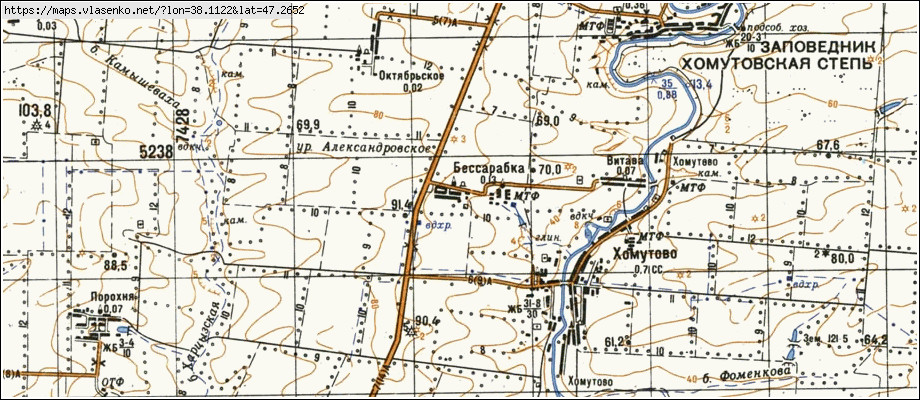 Карта БЕССАРАБКА, Донецька область, Новоазовський район