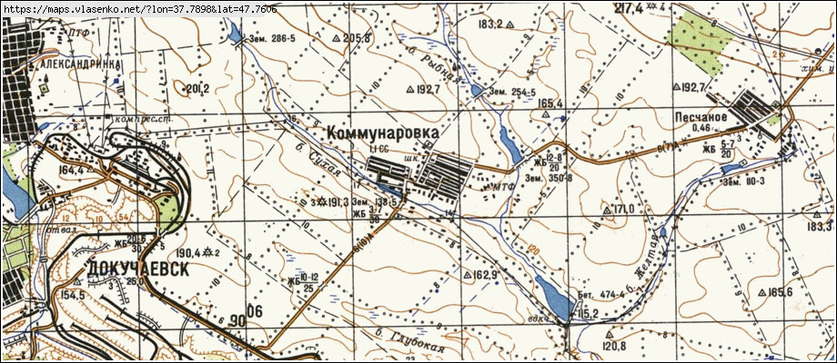Карта КОМУНАРІВКА, Донецька область, Старобешівський район