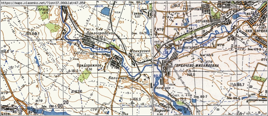 Карта МЕНЧУГОВЕ, Донецька область, Старобешівський район
