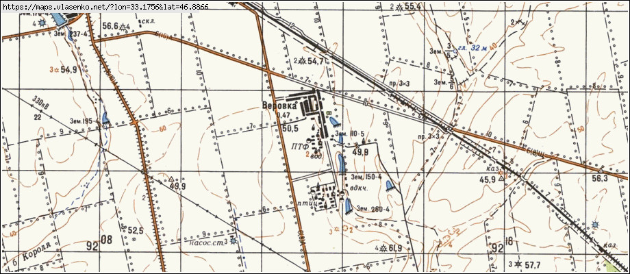 Карта ВІРІВКА, Херсонська область, Бериславський район