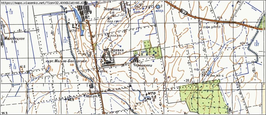 Карта ЧЕРЕШЕНЬКИ, Херсонська область, Білозерський район