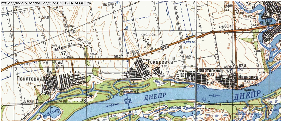 Карта ТОКАРІВКА, Херсонська область, Білозерський район