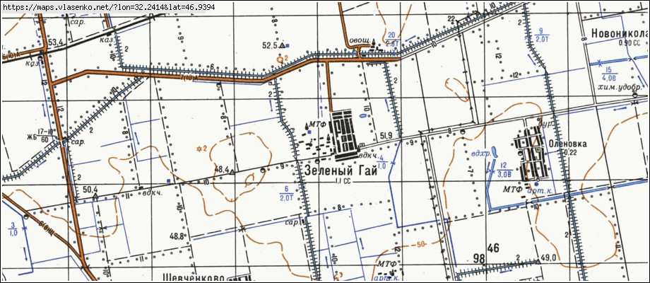 Карта ЗЕЛЕНИЙ ГАЙ, Херсонська область, Білозерський район