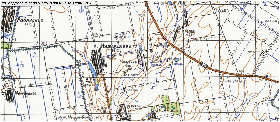 Карта ЗНАМ'ЯНКА, Херсонська область, Білозерський район