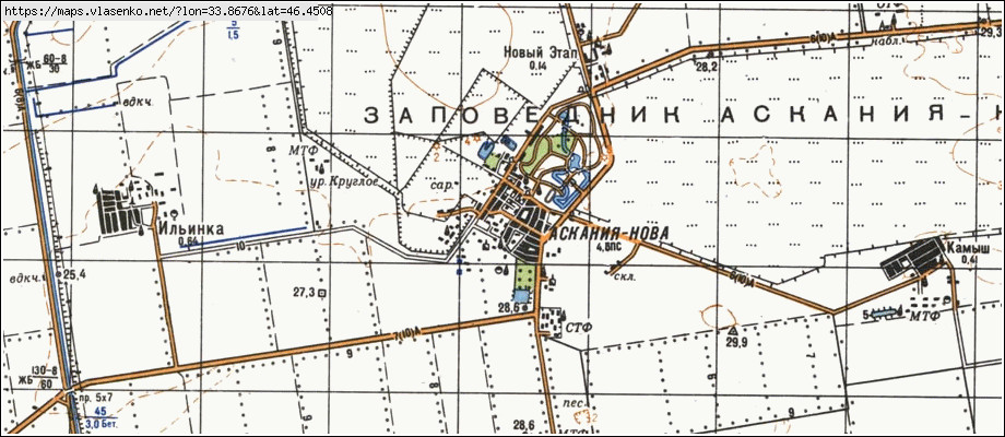 Карта АСКАНІЯ-НОВА, Херсонська область, Чаплинський район