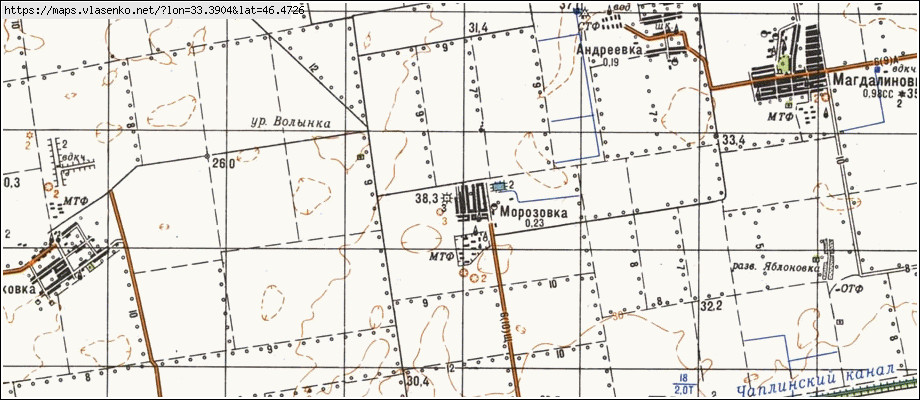 Карта МОРОЗІВКА, Херсонська область, Чаплинський район