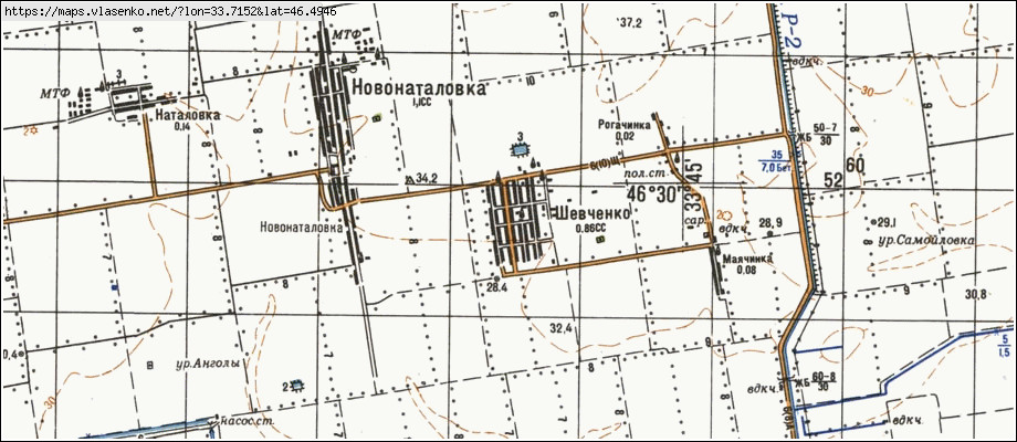 Карта ШЕВЧЕНКА, Херсонська область, Чаплинський район