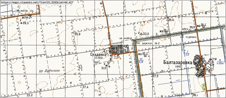 Карта СКАДОВКА, Херсонська область, Чаплинський район