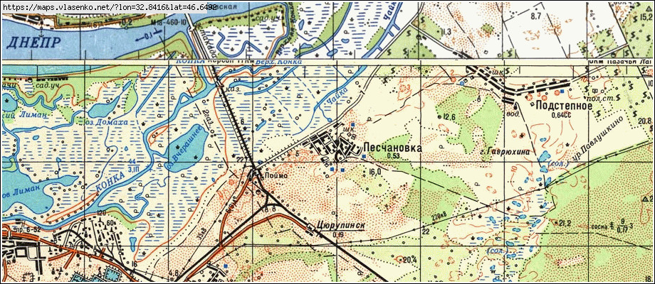 Карта цюрупинск украина