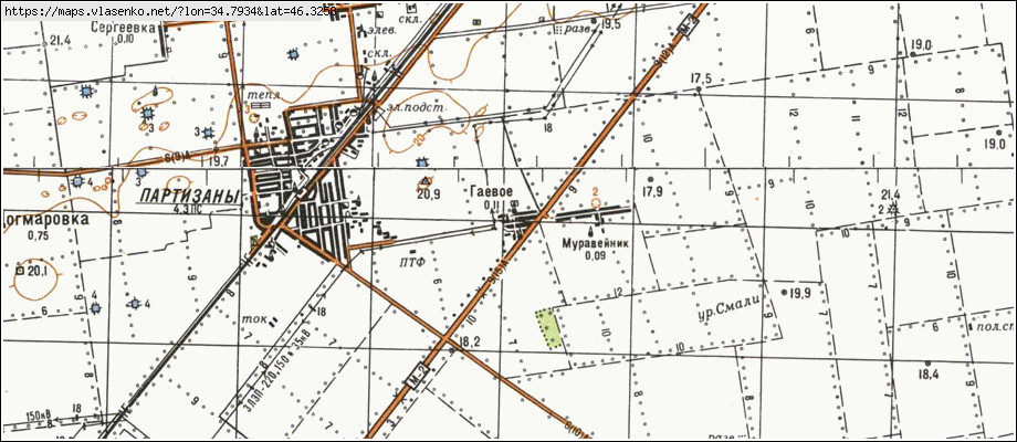 Карта ГАЙОВЕ, Херсонська область, Генічеський район