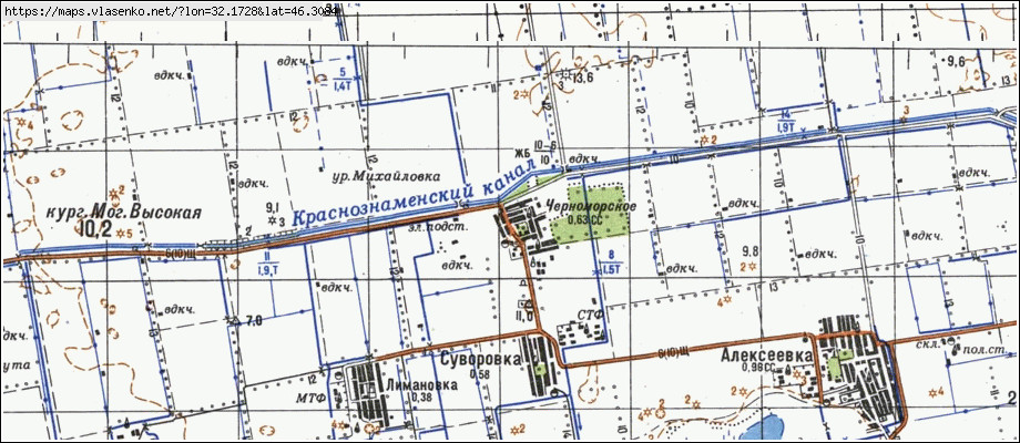 Карта ЧОРНОМОРСЬКЕ, Херсонська область, Голопристанський район