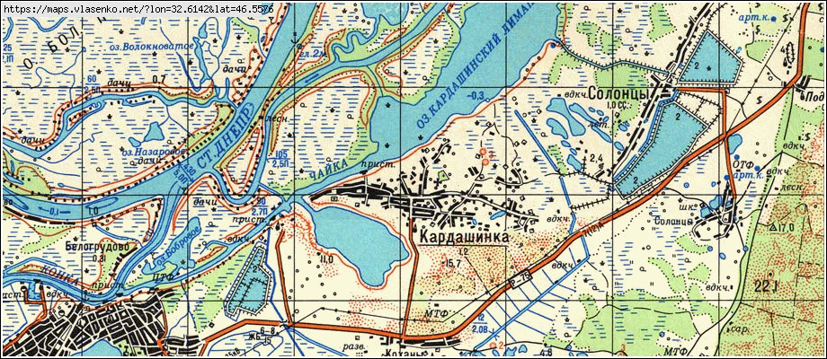 Карта КАРДАШИНКА, Херсонська область, Голопристанський район