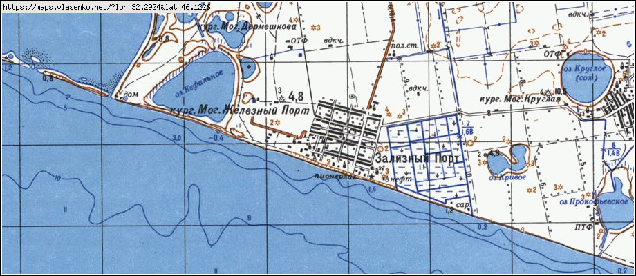 Карта ЗАЛІЗНИЙ ПОРТ, Херсонська область, Голопристанський район