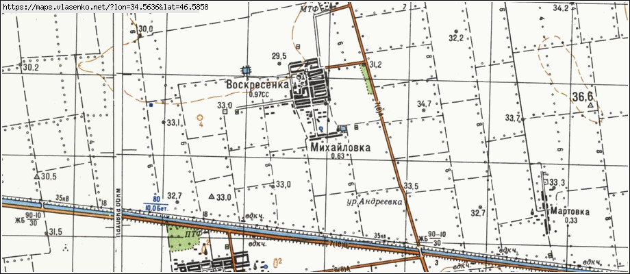 Карта МИХАЙЛІВКА, Херсонська область, Іванівський район