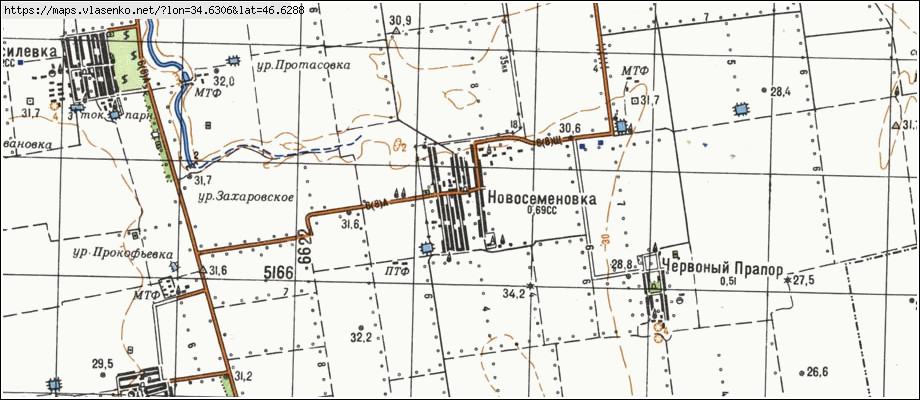 Карта НОВОСЕМЕНІВКА, Херсонська область, Іванівський район