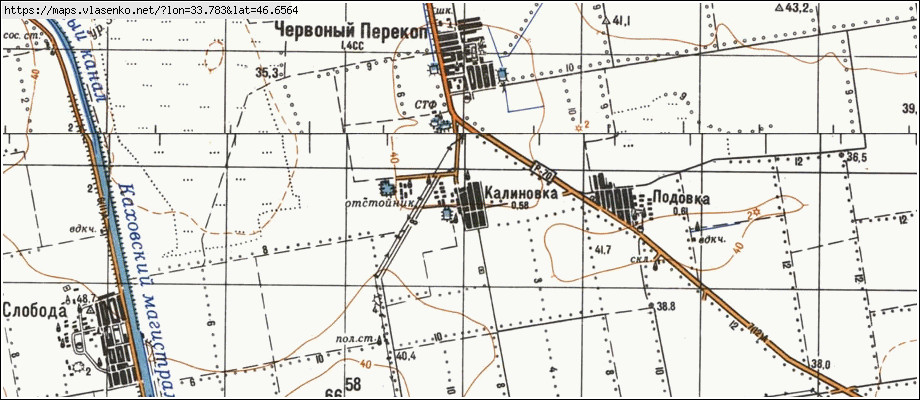 Карта КАЛИНІВКА, Херсонська область, Каховський район