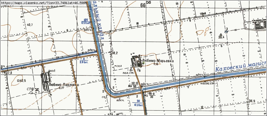 Карта ЛЮБИМО-МАР'ЇВКА, Херсонська область, Каховський район