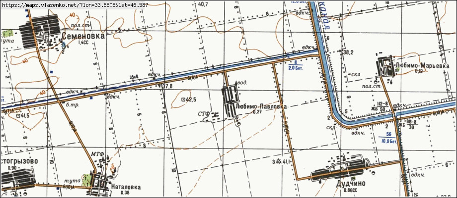 Карта ЛЮБИМО-ПАВЛІВКА, Херсонська область, Каховський район