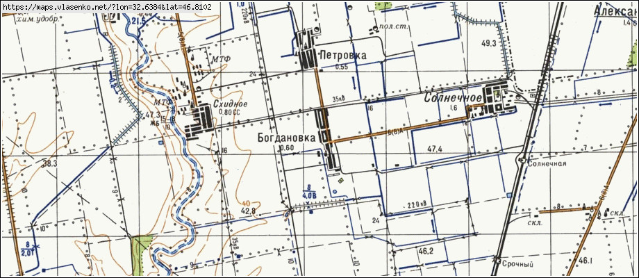 Карта БОГДАНІВКА, Херсонська область, м Херсон район
