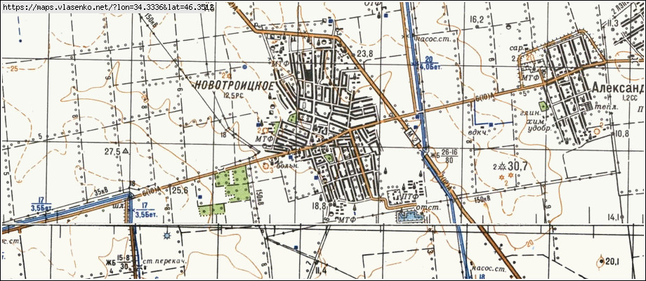 Карта НОВОТРОЇЦЬКЕ, Херсонська область, Новотроїцький район