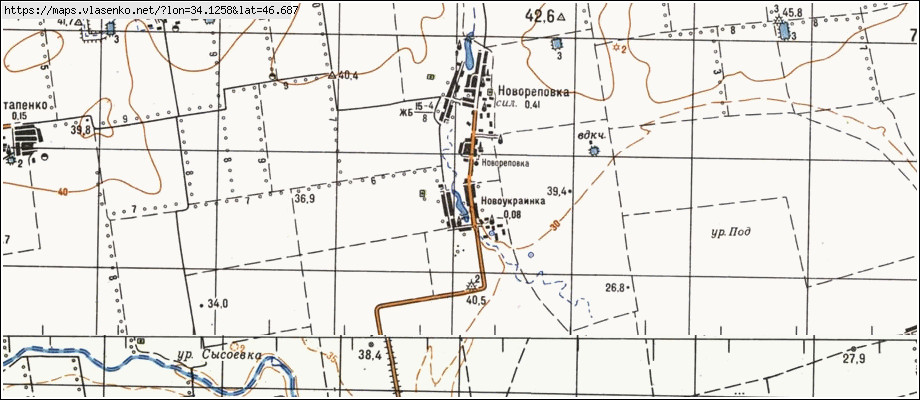 Карта НОВОУКРАЇНКА, Херсонська область, Новотроїцький район