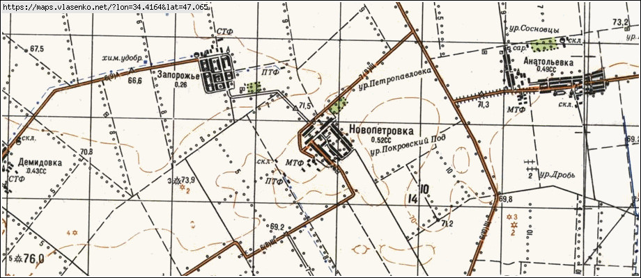 Карта НОВОПЕТРІВКА, Херсонська область, Нижньосірогозький район