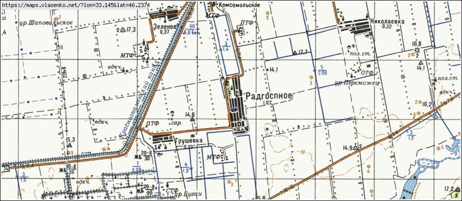 Карта РАДГОСПНЕ, Херсонська область, Скадовський район
