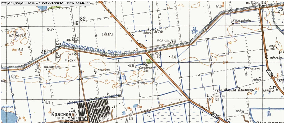 Карта СТЕПНЕ, Херсонська область, Скадовський район