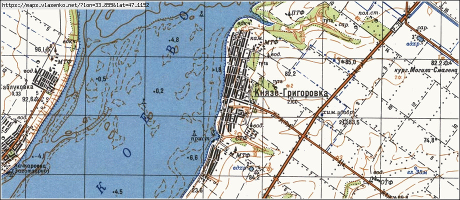 Карта КНЯЗЕ-ГРИГОРІВКА, Херсонська область, Великолепетиський район