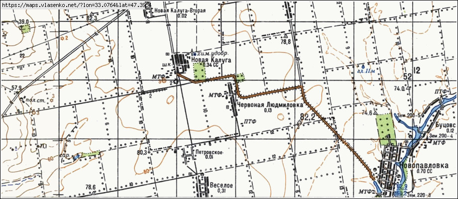 Карта ЧЕРВОНА ЛЮДМИЛІВКА, Херсонська область, Великоолександрівський район