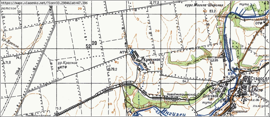 Карта КАМ'ЯНЕ, Херсонська область, Великоолександрівський район