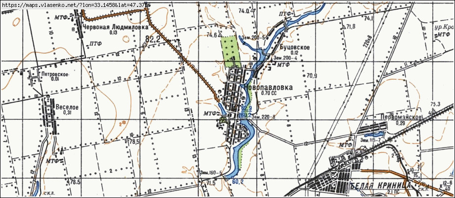 Карта НОВОПАЛІВКА, Херсонська область, Великоолександрівський район