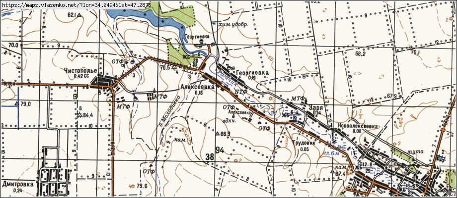 Карта ОЛЕКСІЇВКА, Херсонська область, Верхньорогачицький район