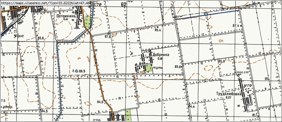 Карта ДОБРЯНКА, Херсонська область, Високопільський район