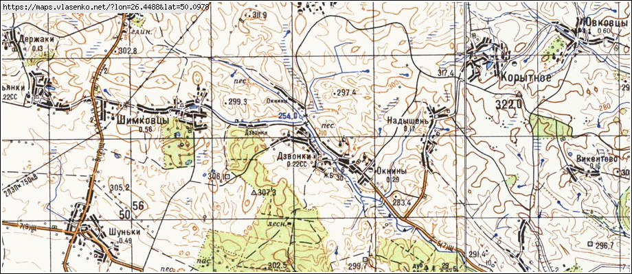 Карта ВІКНИНИ, Хмельницька область, Білогірський район