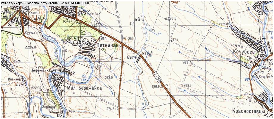 Карта БУРТИ, Хмельницька область, Чемеровецький район