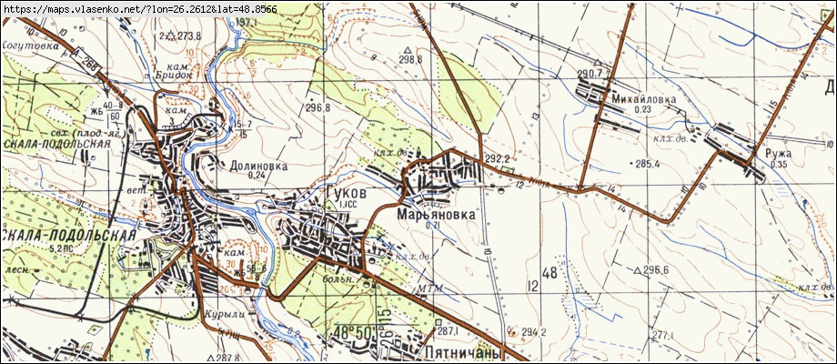 Карта МАР'ЯНІВКА, Хмельницька область, Чемеровецький район