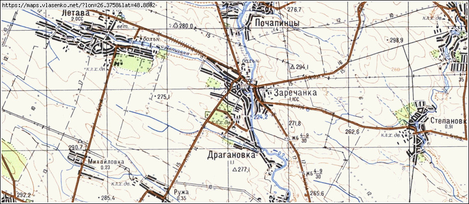 Карта ЗАРІЧАНКА, Хмельницька область, Чемеровецький район
