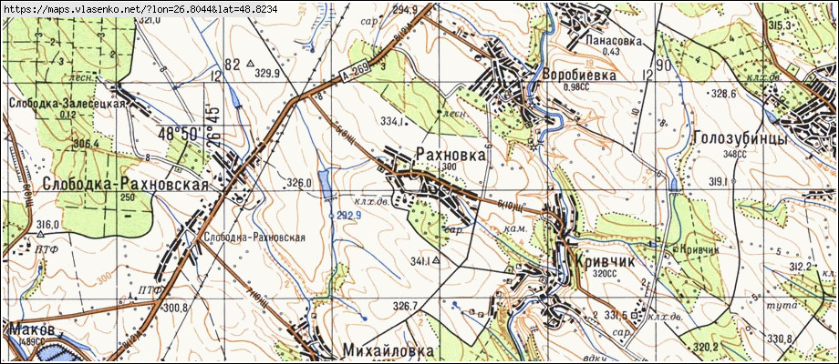 Карта РАХНІВКА, Хмельницька область, Дунаєвецький район
