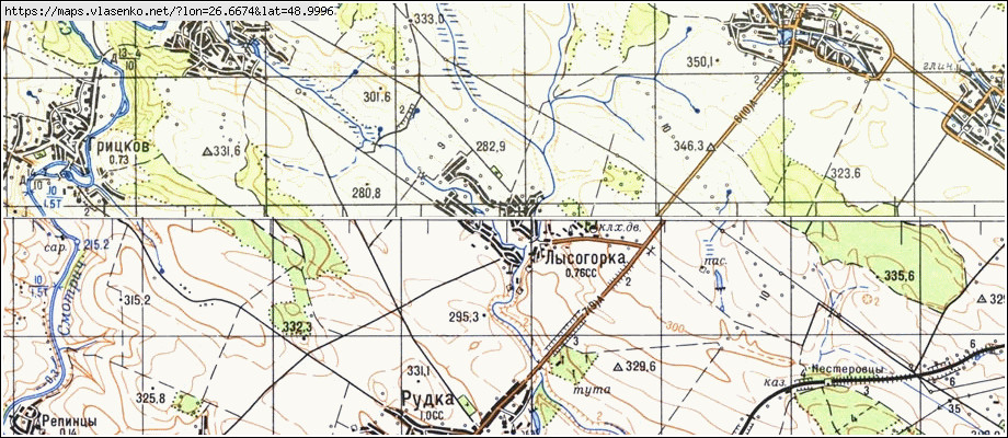 Карта ЛІСОГІРКА, Хмельницька область, Городоцький район