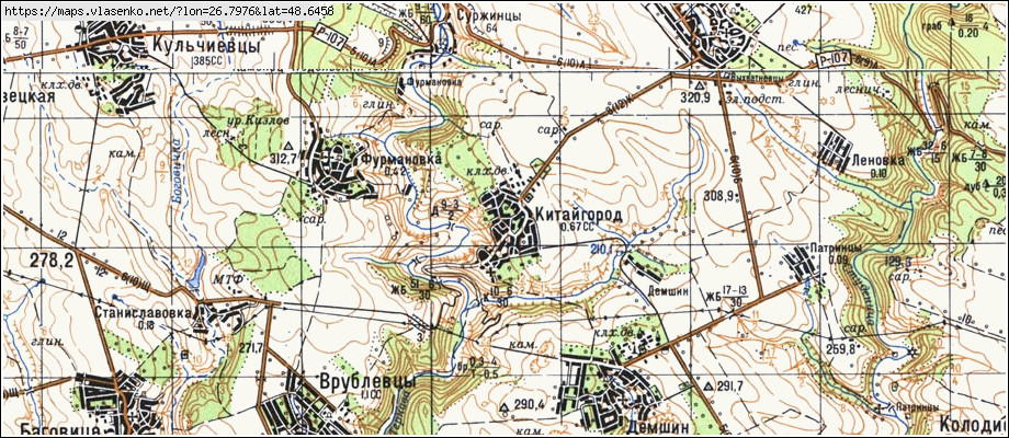 Карта КИТАЙГОРОД, Хмельницька область, Кам'янець-подільський район