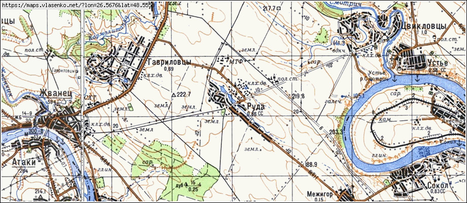 Карта РУДА, Хмельницька область, Кам'янець-подільський район