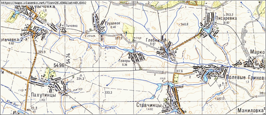 Карта ГОВОРИ, Хмельницька область, Красилівський район
